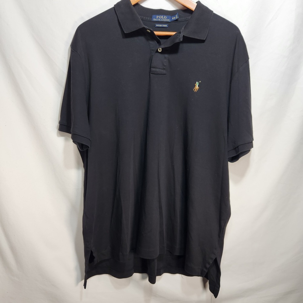 Polo Ralph Lauren Pima Soft Touch Mens Short Sleeve Polo Shirt Size XXL Black
